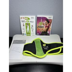 Nintendo Wii Fit Balance Board w/Wii Fit Plus & Zumba Bundle, Riser/Manual WORKS